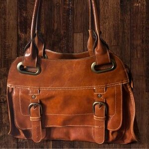 Elegant Brown Leather Handbag